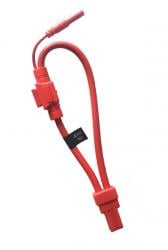 What kind of connector is needed to connect to the thinner output wire of the jcase fuse extension lead?